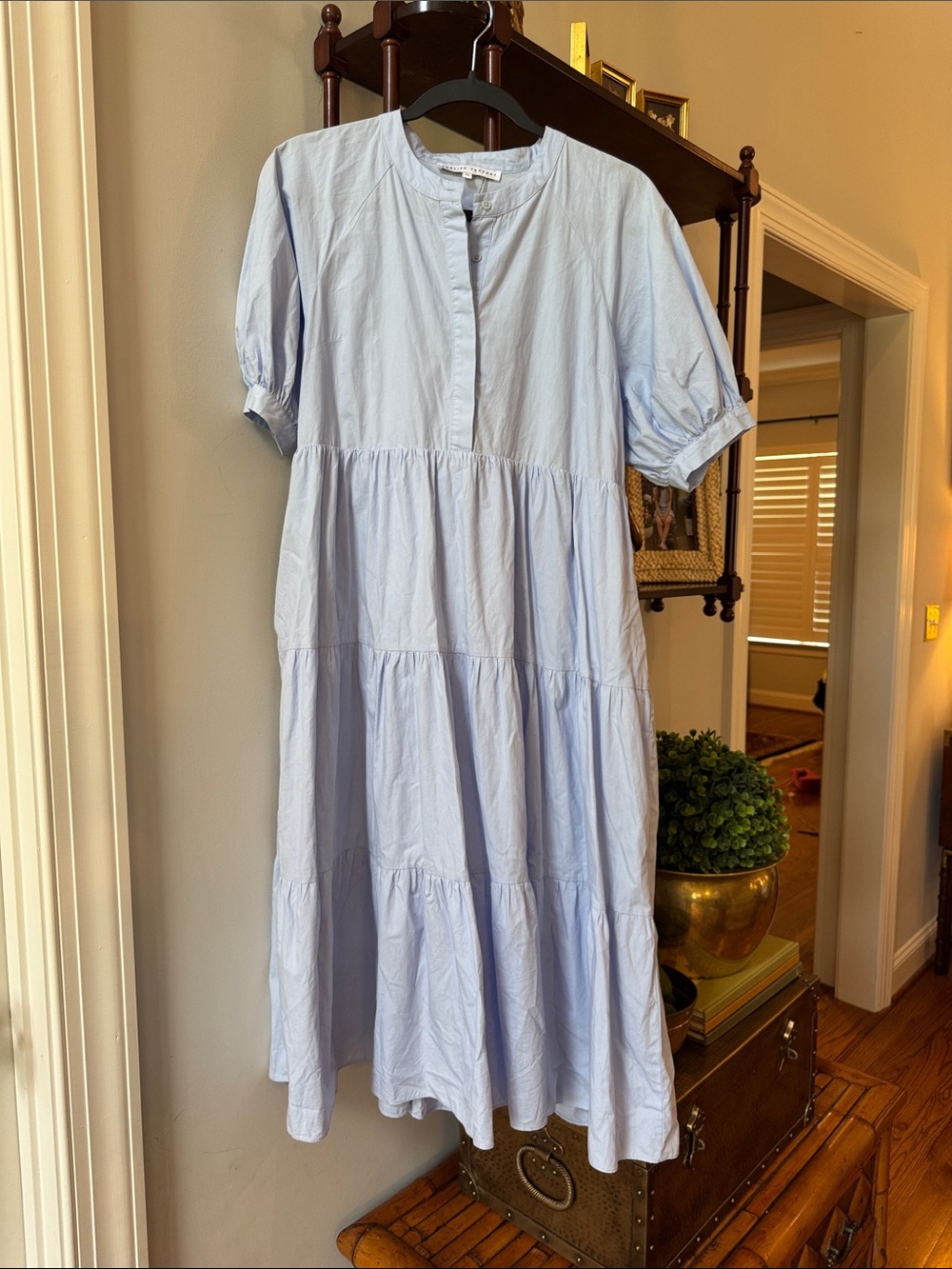 English Factory Pale Blue Button-Front Top